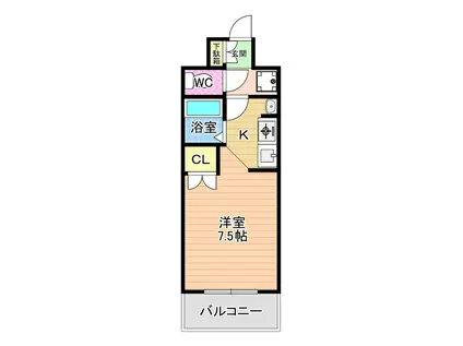 アルテハイム門司駅前(ワンルーム/4階)の間取り写真