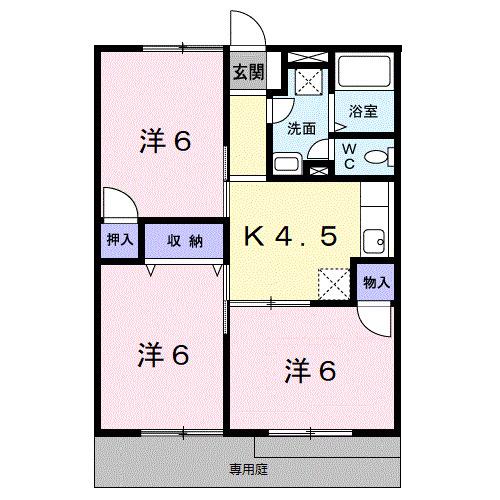 タウニィ21 II(3K/1階)の間取り写真