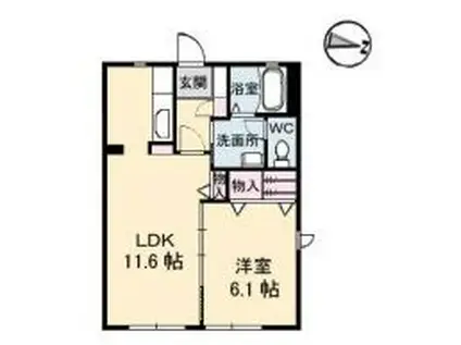 メゾン・エクランタンII(1LDK/1階)の間取り写真