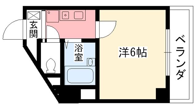 ウエストパレス(1K/2階)の間取り写真