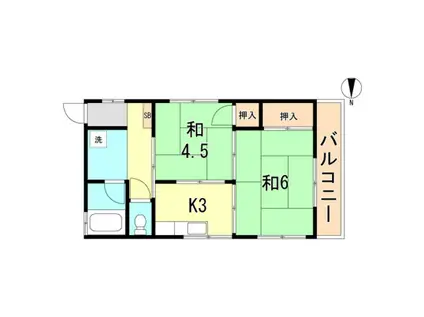 山口マンション(2K/4階)の間取り写真