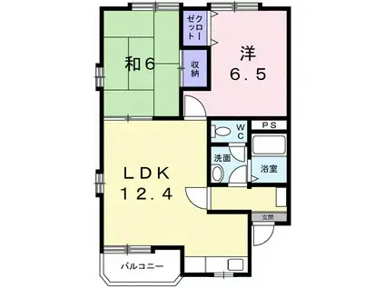 ビレッジ和楽 A(2LDK/1階)の間取り写真