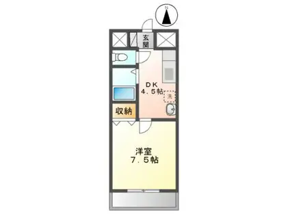 パルテールマンション(1DK/3階)の間取り写真