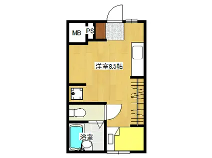 インテグレート西本浦(ワンルーム/1階)の間取り写真