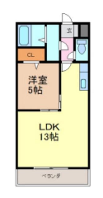 ココドール柚木(1LDK/2階)の間取り写真