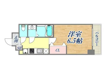 アドバンス神戸レイソレ(1K/10階)の間取り写真