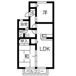 エクセラン佐藤 A(2LDK/1階)の間取り写真
