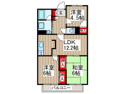 リュミエ新所沢I(3LDK/3階)の間取り写真
