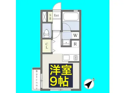 ミリアーデ覚王山(ワンルーム/1階)の間取り写真