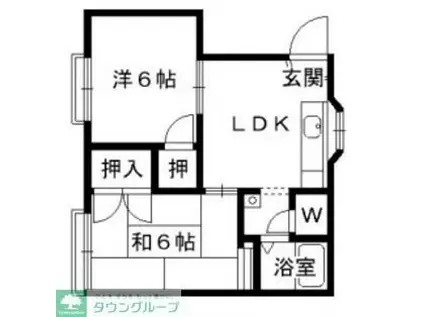 フォーブル中台A棟(2DK/2階)の間取り写真