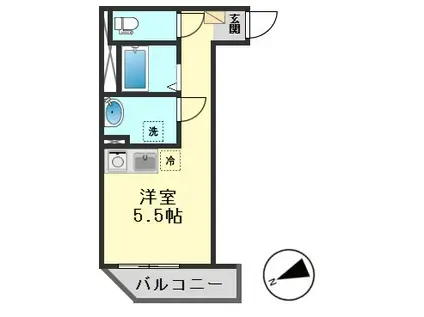 TSCUORE柴又I(ワンルーム/2階)の間取り写真