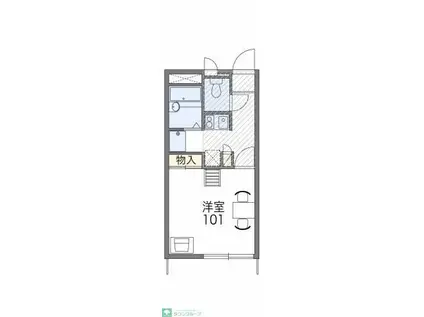 レオパレスローズガーデンII(1K/2階)の間取り写真