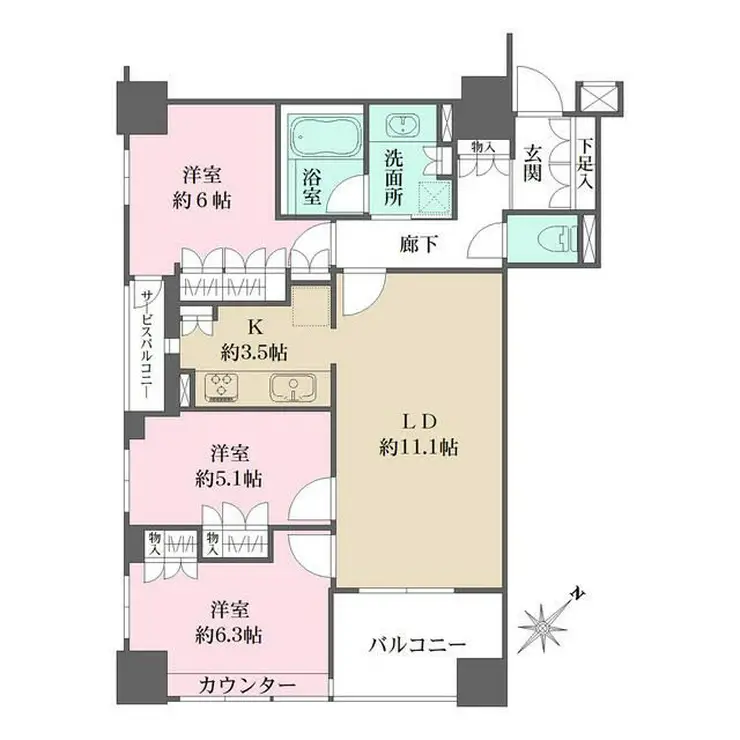 藤和シティホームズ日本橋イースト 8階階 間取り