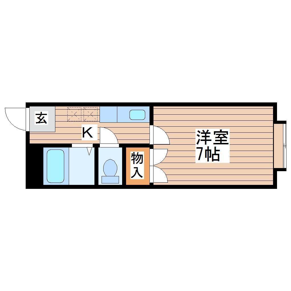 ハイツ晴耕苑(1K/2階)の間取り写真