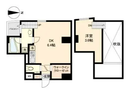 パークフラッツ永福町(1DK/4階)の間取り写真