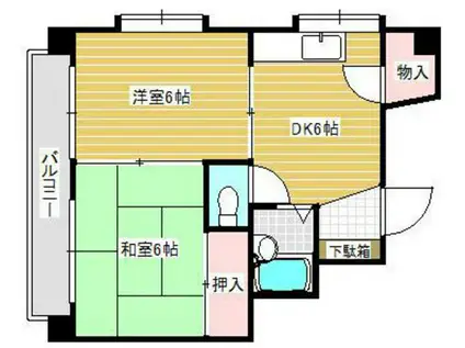 サンライズ高野(2DK/2階)の間取り写真