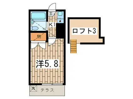 エムハイツ(1K/1階)の間取り写真