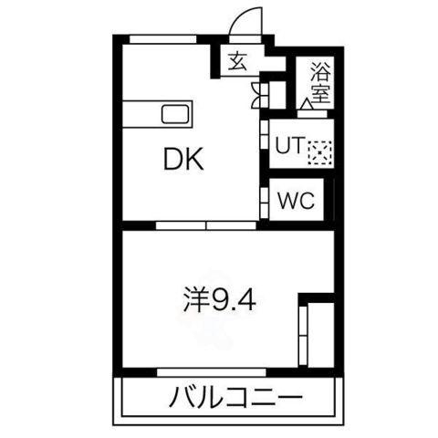 カリヨン三藏田(1LDK/4階)の間取り写真