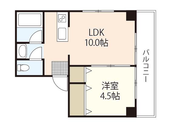 シャトー杉本(1LDK/2階)の間取り写真