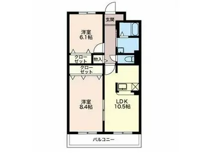 リブロンティ(2LDK/3階)の間取り写真