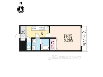 コーポラス無限2(1K/3階)の間取り写真