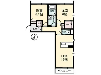 SAISON 西原(2LDK/3階)の間取り写真