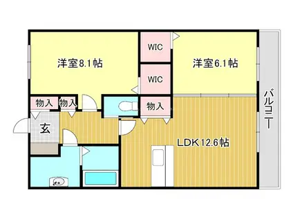 メゾン ル・クプル(2LDK/1階)の間取り写真
