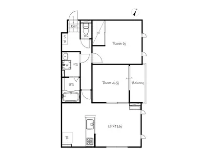 フォレストショア(2LDK/2階)の間取り写真