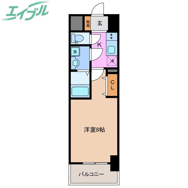 S-RESIDENCE四日市市堀木AMANTE(1K/9階)の間取り写真