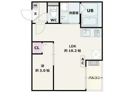 JACK MIZOHATAI(1LDK/2階)の間取り写真