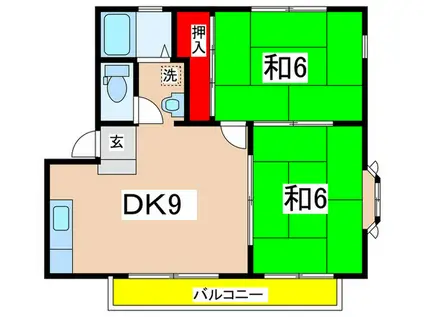 石井ハイツ(2DK/2階)の間取り写真