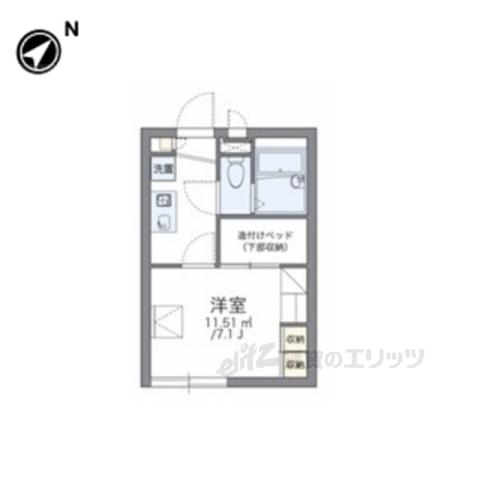 レオパレスセレンコート高井田(1K/1階)の間取り写真