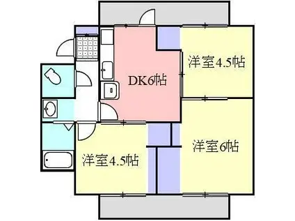 ヴィラナリー元山(3DK/3階)の間取り写真