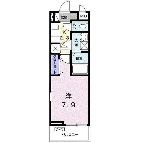 エスポワメゾンIII(1K/1階)の間取り写真
