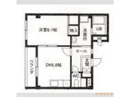 グリーンマルツ(1DK/2階)の間取り写真