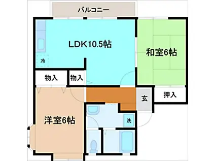 トゥインクル・デュ・ボヌール(2LDK/2階)の間取り写真