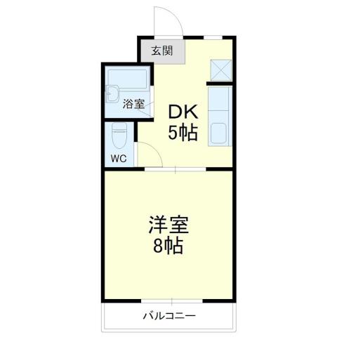 プランナール(1DK/4階)の間取り写真