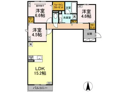 D-COMODO小金井貫井北町(3LDK/3階)の間取り写真