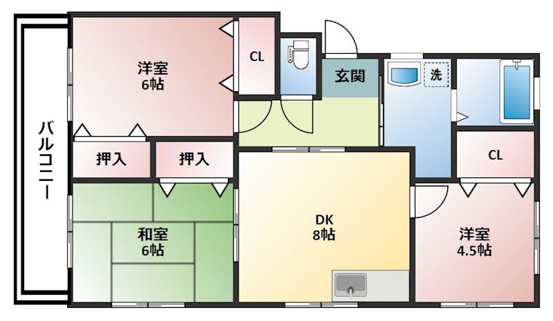 コーポ豊栄3(3DK/2階)の間取り写真