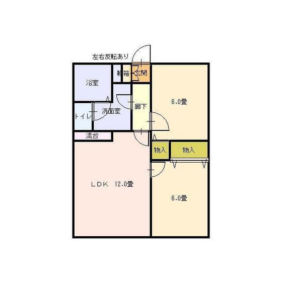 サニーハイツ洋光台(2LDK/2階)の間取り写真