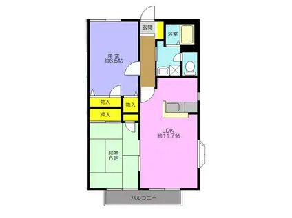 ピュアフィールド(2LDK/1階)の間取り写真