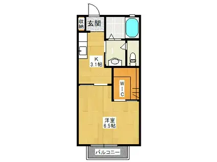 エレガントハイツ(1K/1階)の間取り写真