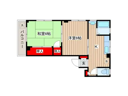 しゅんせいハイツIII(2K/2階)の間取り写真