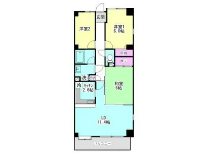 RIS中央林間I(3LDK/2階)の間取り写真