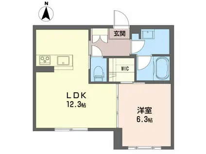 ベレオ トワ・スール(1LDK/1階)の間取り写真