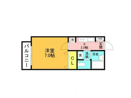 セレネ T.M(1K/2階)の間取り写真