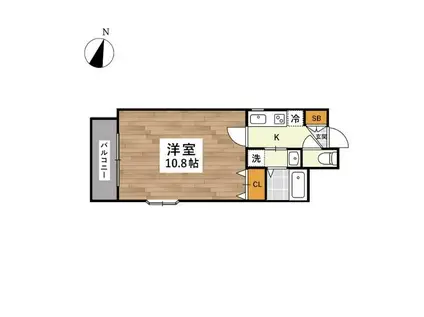 ブルグ保田窪(1K/1階)の間取り写真