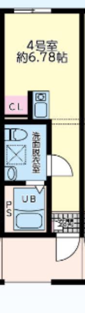 ノーステラス(ワンルーム/1階)の間取り写真