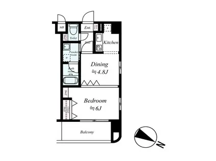 グリフォーネ横浜・平沼橋駅前(1DK/9階)の間取り写真