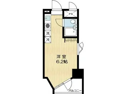 東京ベイサイド(ワンルーム/6階)の間取り写真